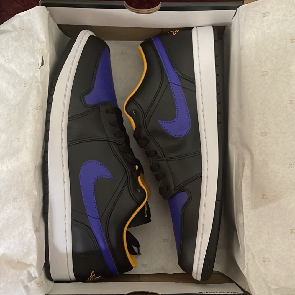 Jordan 1 Low Black Dark Concord Taxi Color Sz 13